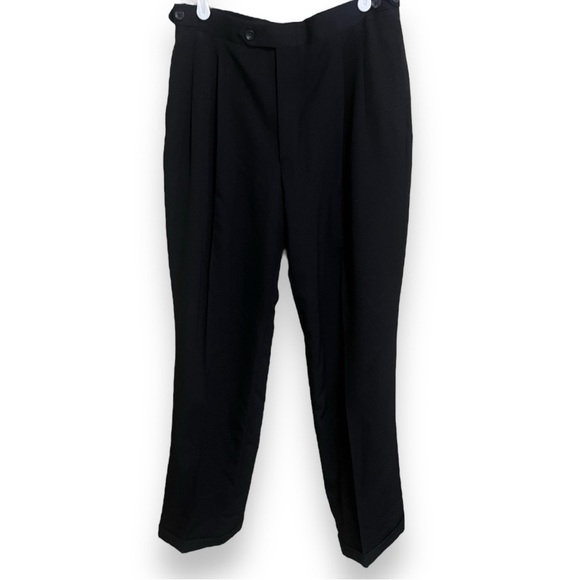 Burberry Vintage Black Tailored Wool Straight Leg Trousers Pants Waist 30